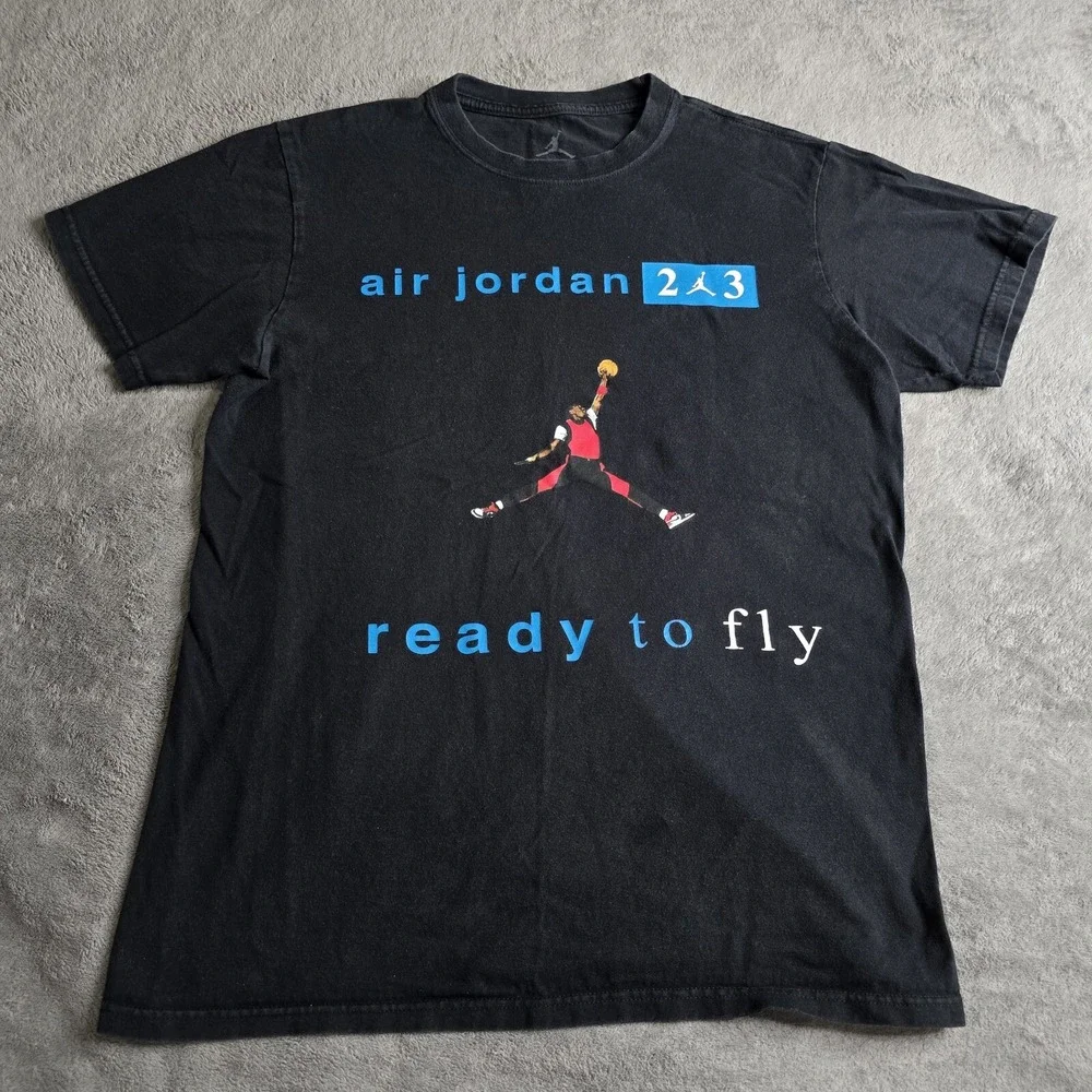 Jordan Shirt Men's XL Black Ready To Fly Air Michael 23 Jumpman Photograph